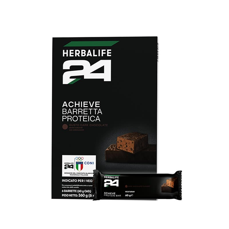 Confezione di H24 Achieve Barretta Proteica, Dark Chocolate, 6 barrette